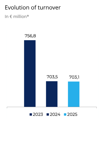 PVL - Evolution of turnover 2025